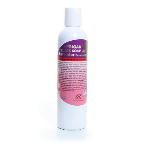 Liquid Black Soap with Lavender Essential Oil - 8 oz