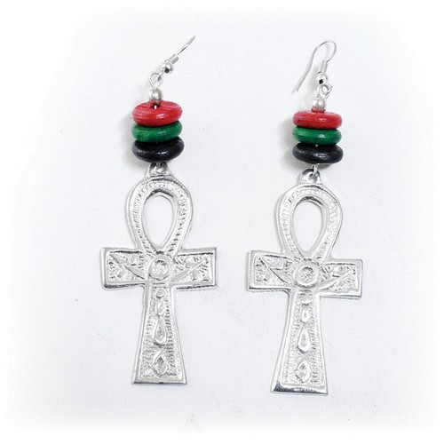 Silver Ankh Earrings