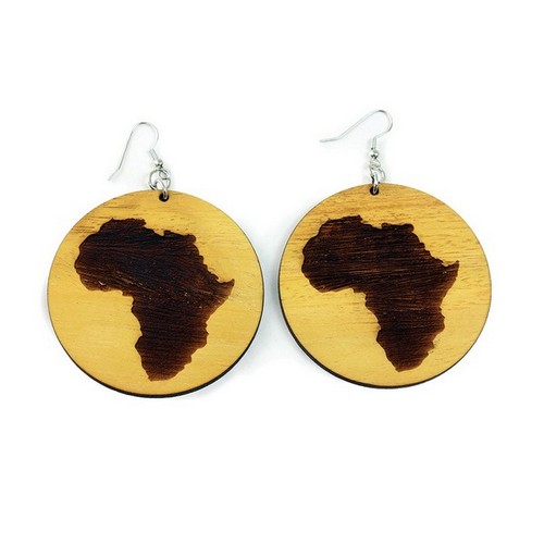 Wooden Africa Earrings