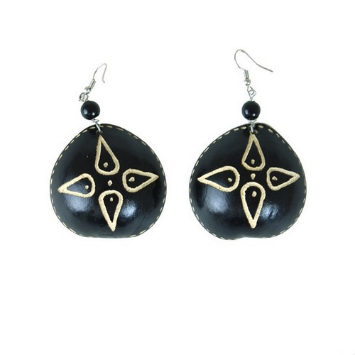 Black Gourd Calabash Earrings