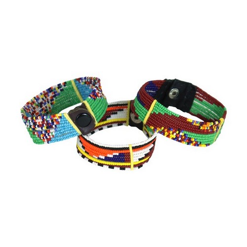 Set of 3Maasai Beaded Button Bracelets