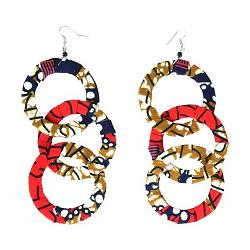 Kitenge Dangle Hoop Earrings Print A