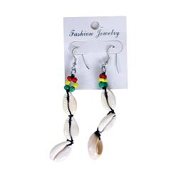 3Cowrie Shell Drop Earrings