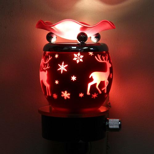 Red Frosted Electric Oil Night Light